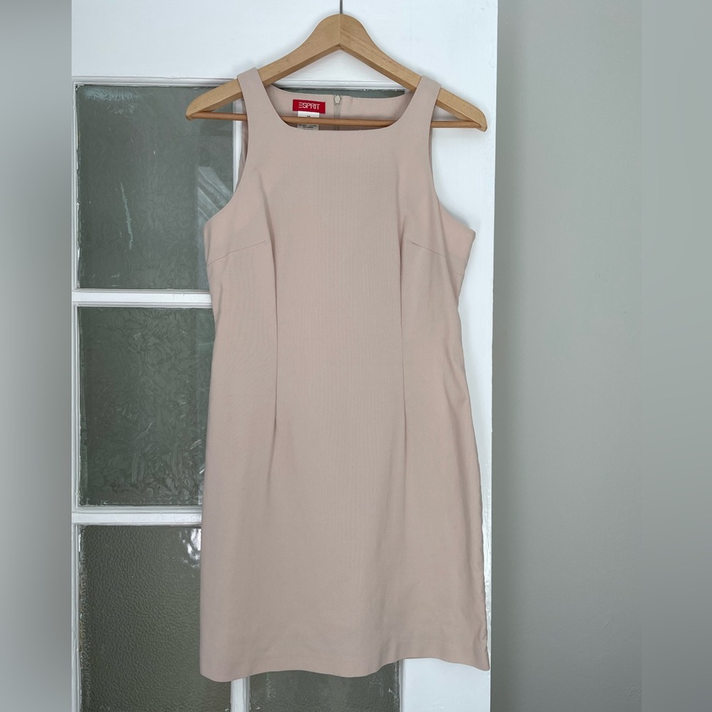 Vintage Esprit Pale Dusty Pink Boatneck Sheath Dress
